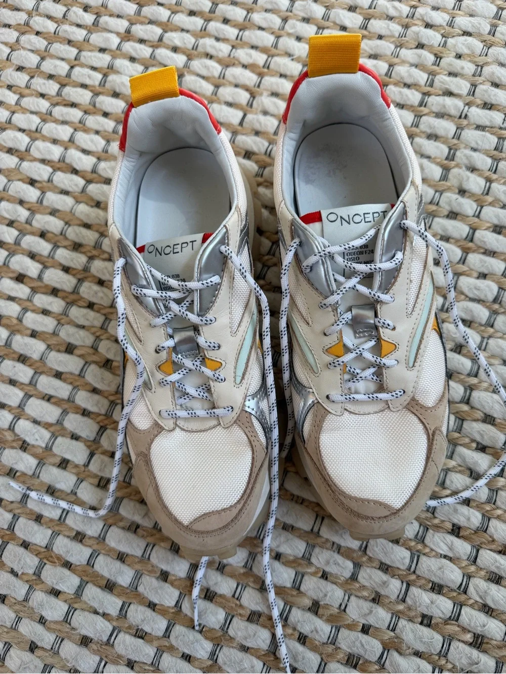 Oncept Women’s Cream and Tan Fashion Sneakers